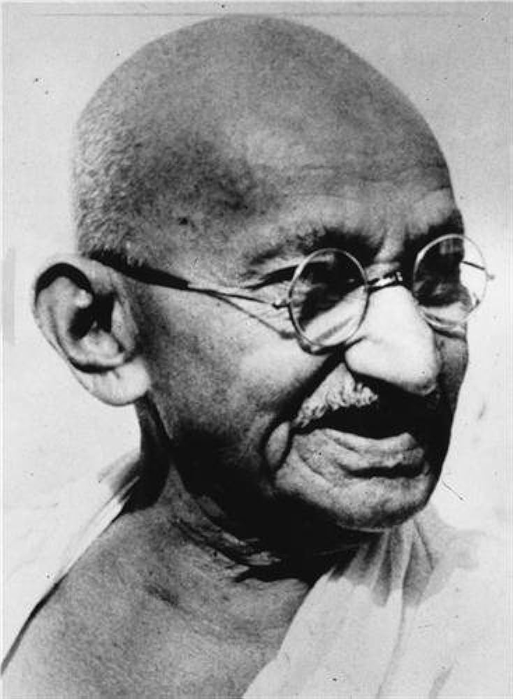 Retrato de Gandhi en blanco y negro