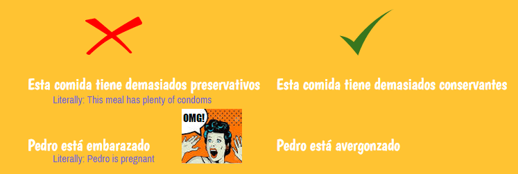 Cuáles son los errores que cometen los turistas al hablar el español 1 common mistakes in spanish false cognates2