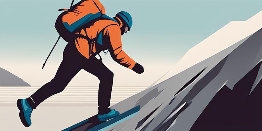 Persona escalando una montaña hacia el éxito