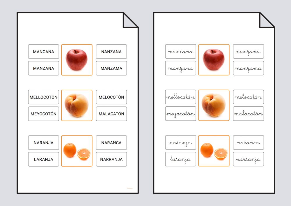Lista de frutas con comas correctamente colocadas