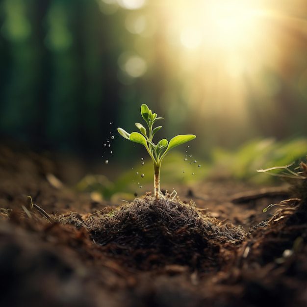 retono planta que crece suelo frondoso bosque atmosfera manana ilustracion generativa ai 132416 7089