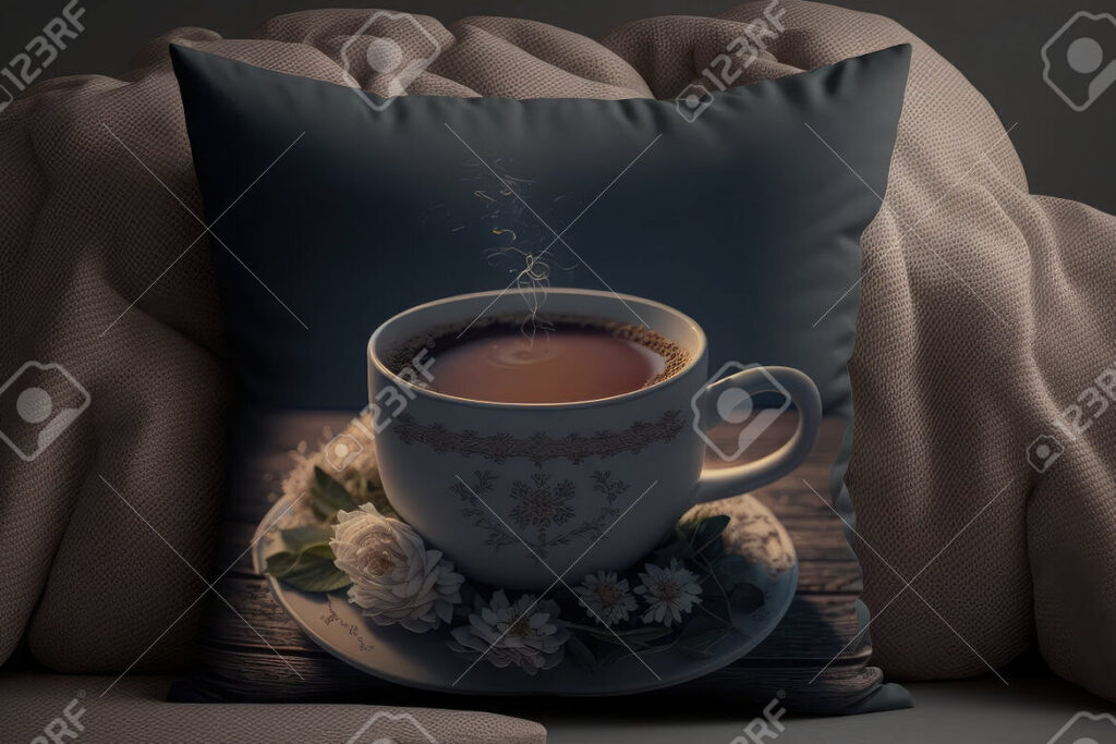 una imagen con una taza de te y una manta acogedora