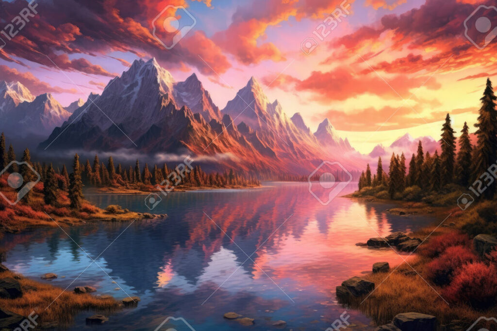 una imagen de un amanecer radiante sobre un paisaje sereno