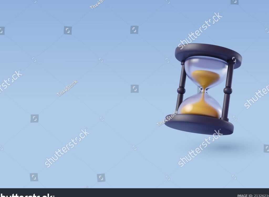 una imagen de un reloj de arena con diferentes personas en diferentes posiciones
