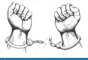 La dialéctica del amo y el esclavo en resumen: lucha, poder y liberación 2 una mano extendida con cadenas rotas